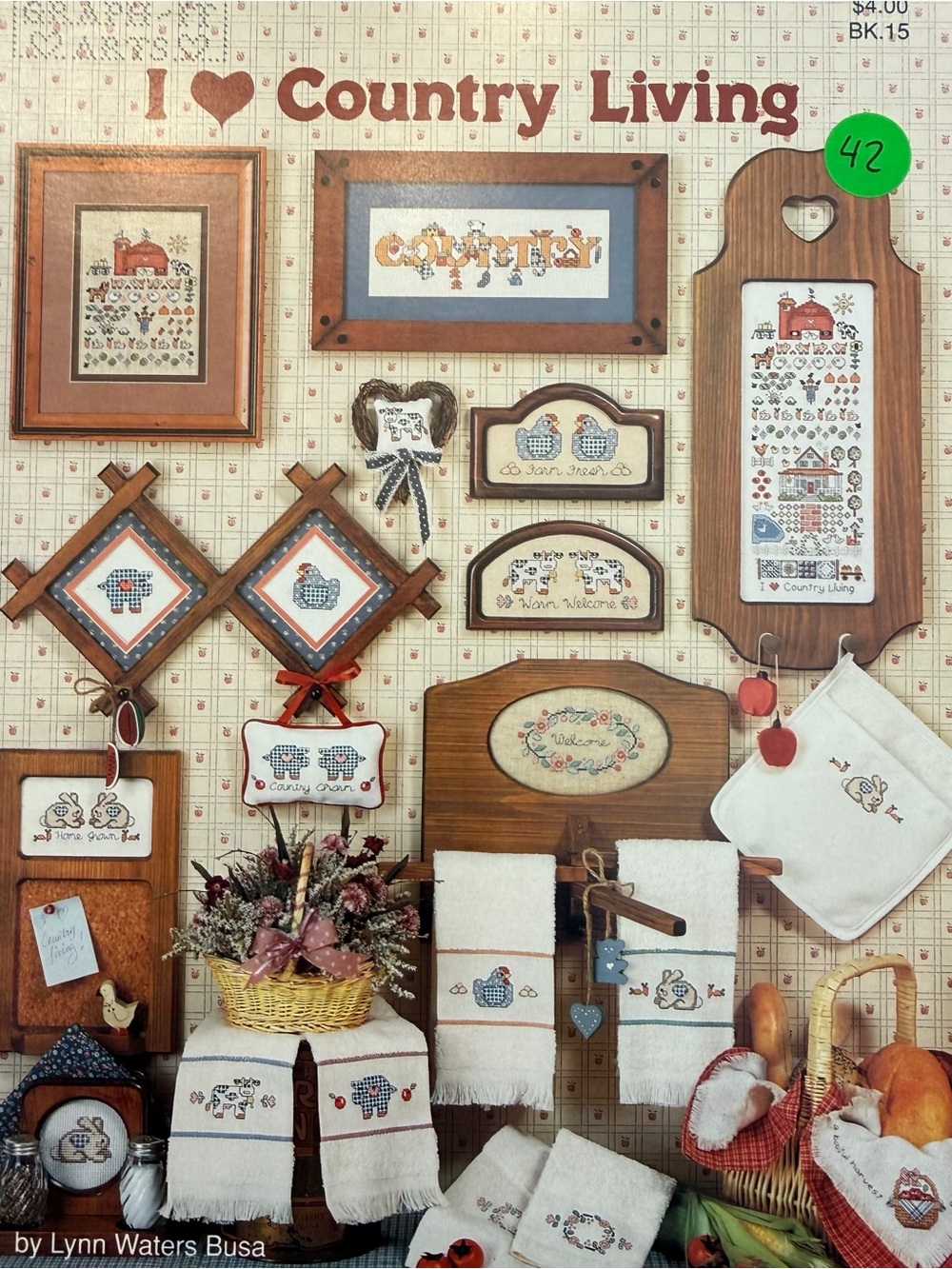 I LOVE COUNTRY LIVING Cross Stitch Pattern VINTAGE Farm Animals Samplers Cottage